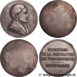 TROISIÈME RÉPUBLIQUE Lot de 2 Médailles, Anatole Hulot, directeur de la fabrication des timbres-postes, épreuves unifaces