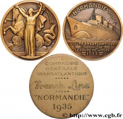 TROISIÈME RÉPUBLIQUE Médaille, French Line, le “Normandie”