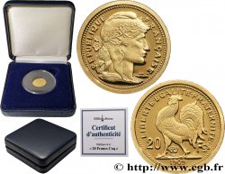 CINQUIÈME RÉPUBLIQUE Médaille, Reproduction 20 Francs Coq Marianne