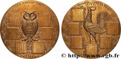 QUINTA REPUBLICA FRANCESA Médaille calendrier, La Chouette et le Coq