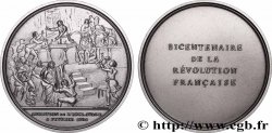 FUNFTE FRANZOSISCHE REPUBLIK Médaille, Bicentenaire de la Révolution, Abolition de l’esclavage