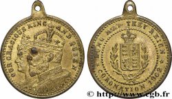 GRANDE-BRETAGNE - ÉDOUARD VII Médaille, Commémoration du couronnement du roi Édouard VII