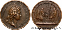 LOUIS XIV &nbsp;THE SUN KING&nbsp; Médaille, Renouvellement de l’alliance avec les Suisses, refrappe