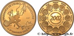 FUNFTE FRANZOSISCHE REPUBLIK Médaille, Essai, Naissance de l’Euro fiduciaire