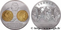 V REPUBLIC Médaille, Histoire de la monnaie française, 20 francs