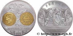 V REPUBLIC Médaille, Histoire de la monnaie française, 20 francs