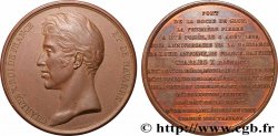 CHARLES X Médaille, Première pierre posée du pont de la Roche de Glun, refrappe