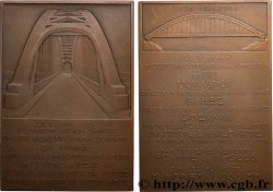 THIRD REPUBLIC - TUNISIA - FRENCH PROTECTORATE Plaquette, Ouverture à la circulation du plus grand pont du monde en poutre droite de béton armé