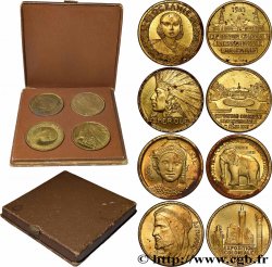 III REPUBLIC Coffret de 4 médailles, Exposition Coloniale Internationale AU