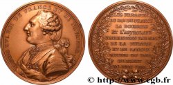 LOUIS XVI Médaille, Départ des frégates la Boussole et l&nbsp;Astrolabe, Voyage de Lapeyrouse et de Langle, refrappe AU/AU