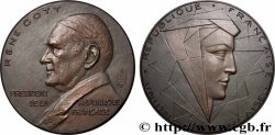 IV REPUBLIC Médaille, René Coty, président de la république AU