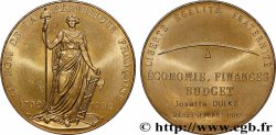 FUNFTE FRANZOSISCHE REPUBLIK Médaille, Économie, finance et budget, Au nom de la République Française
