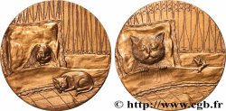 CINQUIÈME RÉPUBLIQUE Médaille, Le Chat et la petite Souris 