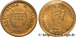 SAN MARINO Médaille, Reproduction de 5 Lire, Les miniatures en or des plus belles monnaies d’or du monde