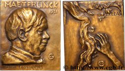 TROISIÈME RÉPUBLIQUE Médaille, Maurice Maeterlinck, refrappe