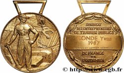 FUNFTE FRANZOSISCHE REPUBLIK Médaille, Syndicat des entrepreneurs de travaux publics