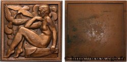 CINQUIÈME RÉPUBLIQUE Plaquette, Jeune fille aux colombes par Marcel Renard, refrappe