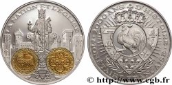 FUNFTE FRANZOSISCHE REPUBLIK Médaille, 2000 ans d’histoire monétaire française, l’agnel d’or