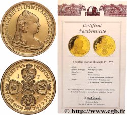 1 MILLION DOLLAR SERIES Médaille, Reproduction d’une monnaie, 10 roubles Elisabeth Ier