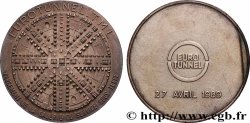 CINQUIÈME RÉPUBLIQUE Médaille, EUROTUNNEL, Percement de la galerie souterraine