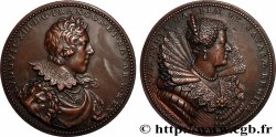 LOUIS XIII LE JUSTE Médaille, Louis XIII et Anne d’Autriche, frappe postérieur