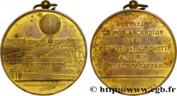 III REPUBLIC Médaille du ballon à vapeur - panorama de Paris AU