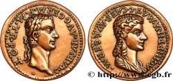 CINQUIÈME RÉPUBLIQUE Médaille, Reproduction d’un aureus de Caligula et Agrippine mère pour Lyon SUP