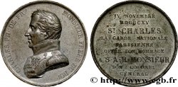 LOUIS XVIII Médaille, Hommage au futur Charles X par la Garde nationale