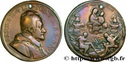 ITALY- PAPAL STATES - ALEXANDER VIII (Pietro Vito Ottoboni) Médaille, Vierge à l’enfant, Victoire de Venise