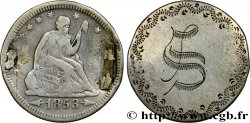 ÉTATS-UNIS D AMÉRIQUE Médaille réalisée à partir d’un 1/4 Dollar Liberté assise
