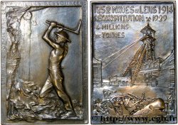 III REPUBLIC Plaquette en argent, reconstitution des Mines de Lens AU