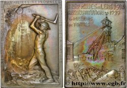 TERCERA REPUBLICA FRANCESA Plaquette en bronze argenté, reconstitution des Mines de Lens