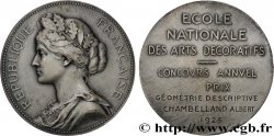 TROISIÈME RÉPUBLIQUE Médaille, Concours annuel, École des Arts décoratifs