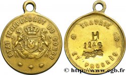 BELGIQUE - ÉTAT INDÉPENDANT DU CONGO Médaillette de soldat - Travail et Progrès TTB