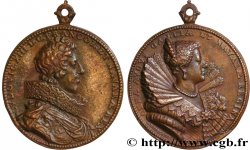 LOUIS XIII  Louis XIII et Anne d’Autriche, frappe postérieure XF