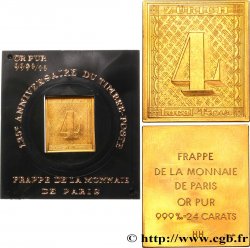 FUNFTE FRANZOSISCHE REPUBLIK Médaille, 125e anniversaire du timbre poste