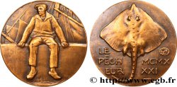 III REPUBLIC Médaille, le pêcheur