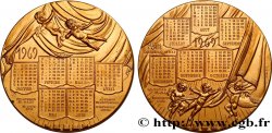 FUNFTE FRANZOSISCHE REPUBLIK Médaille calendrier, Chérubins et théâtre