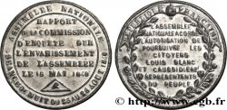SECONDA REPUBBLICA FRANCESE Médaille, Rapport sur l’envahissement de l’Assemblée nationale le 15 mai 1848
