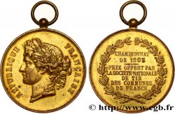 III REPUBLIC Médaille de prix, Championnat, Société nationale de tir