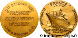 QUINTA REPUBBLICA FRANCESE Médaille, Paquebot France, Croisières d’adieu