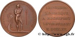 LUIS XVIII Médaille, Embarquement de Napoléon à Rochefort, refrappe