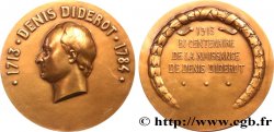 LITTÉRATURE : ÉCRIVAINS/ÉCRIVAINES - POÈTES Médaille, Bicentenaire de la naissance de Denis Diderot