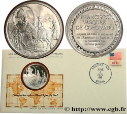 THE GREAT EXPLORERS  MEDALS Enveloppe “Timbre médaille”, Coronado explore l’Amérique du Sud