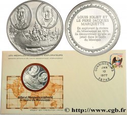 LES MÉDAILLES DES GRANDS EXPLORATEURS Enveloppe “Timbre médaille”, Joliet et Marquette explorent la rivière du Mississippi
