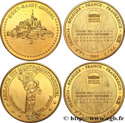 BUILDINGS AND HISTORY Médaille touristique, Lot de 2 ex., le Mont Saint Michel