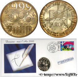 V REPUBLIC Enveloppe “timbre médaille”, Euro Europa