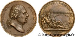 LOUIS XVIII Médaille, Pont sur la Dordogne TTB