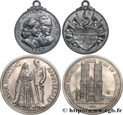 GRANDE-BRETAGNE - ÉLISABETH II Médailles, Mariage de la Reine Elisabeth, lot de 2 ex.