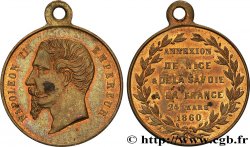 SECOND EMPIRE Médaillette, Annexion de la Savoie et du Comté de Nice à la France TTB